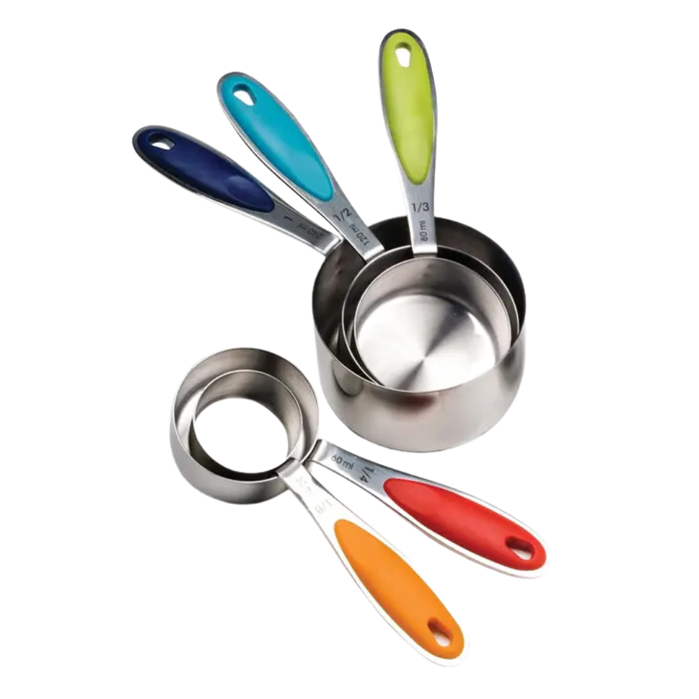 RSVP SET OF 5 MEASURING CUPS WITH COLORFUL HANDLE