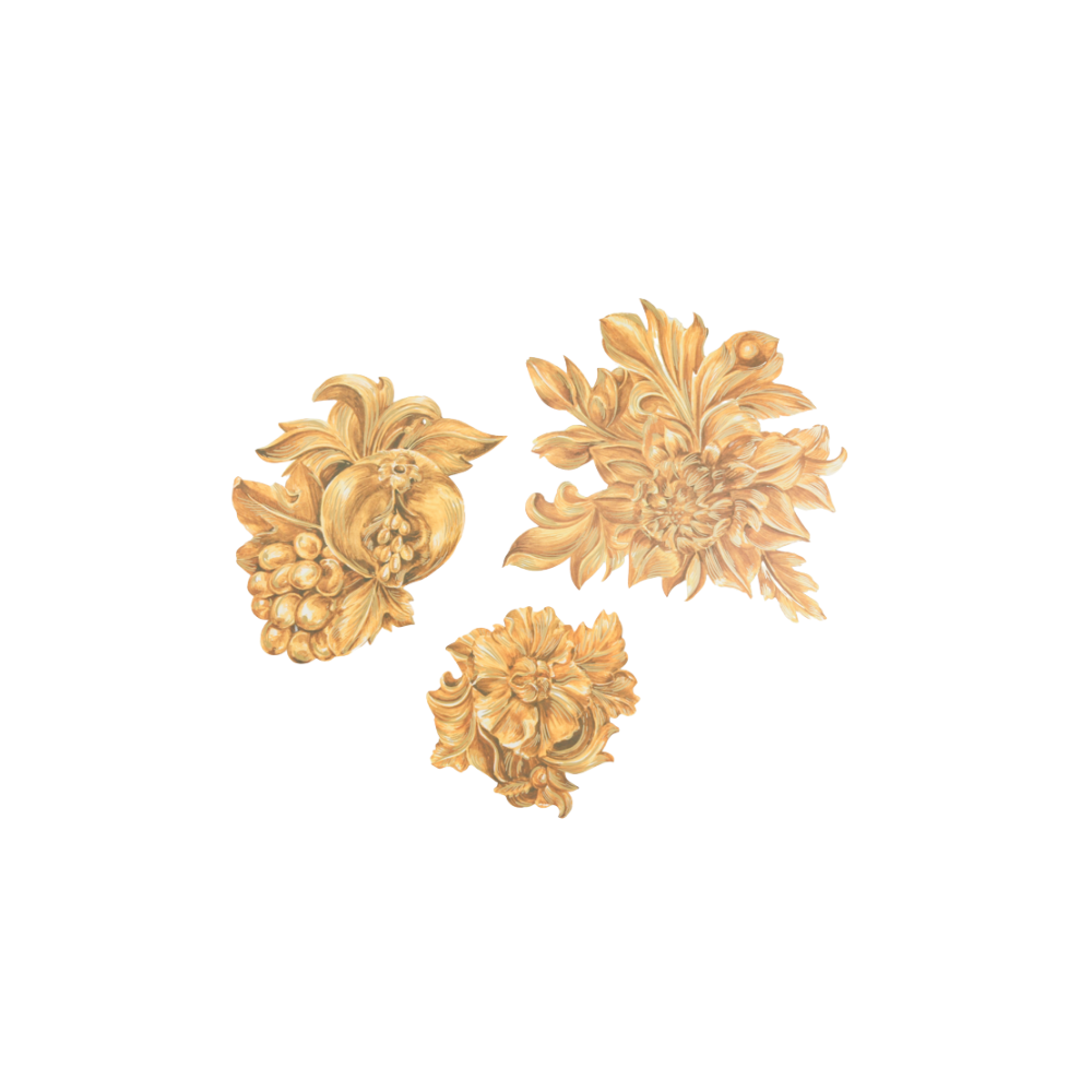 HESTER & COOK GOLD FLORA SERVING CONFETTI S/12