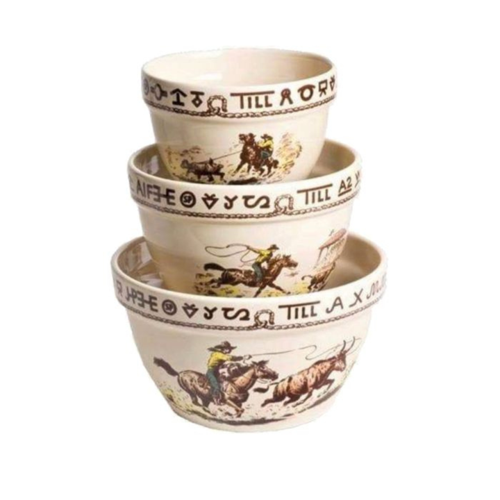 TRUE WEST RODEO MIXING BOWL LARGE SMALL,MEDIUM,LARGE
