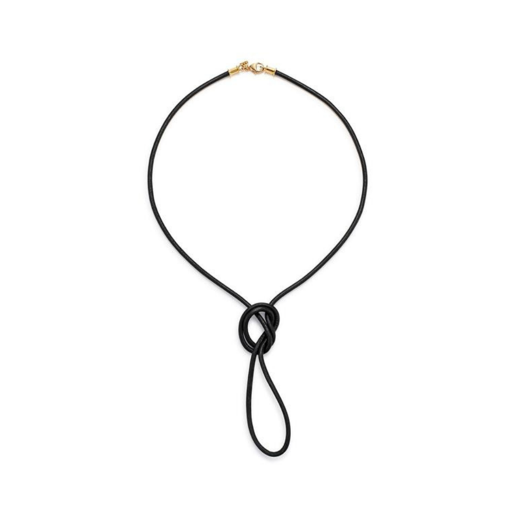 TEMPLE ST CLAIR 18K YELLOW GOLD FINDINGS WITH BLACK LEATHER CORD