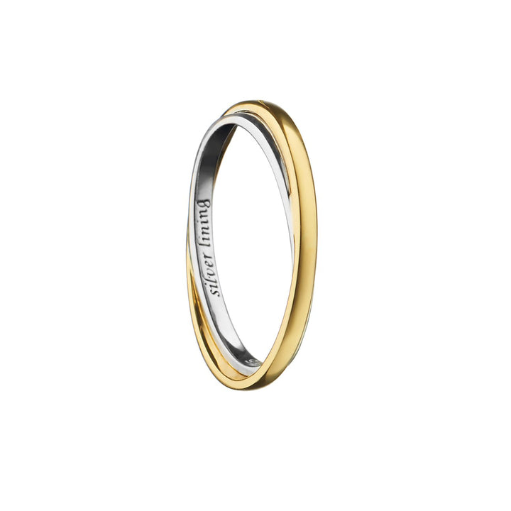 MONICA RICH KOSANN 18K YELLOW GOLD WITH STERLING SILVER POESY RING