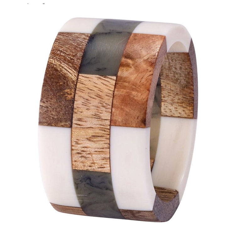 BODRUM PATCHED WOOD NAPKIN RING