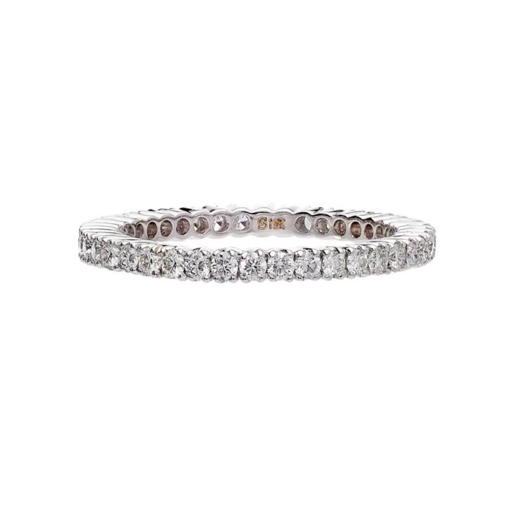 SETHI COUTURE 18K WHITE GOLD BAND RING WITH DIAMONDS