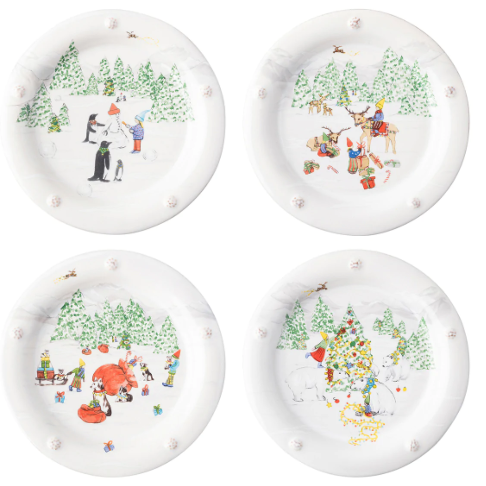 JULISKA Individually Sold Berry and Thread North Pole Cocktail Plate