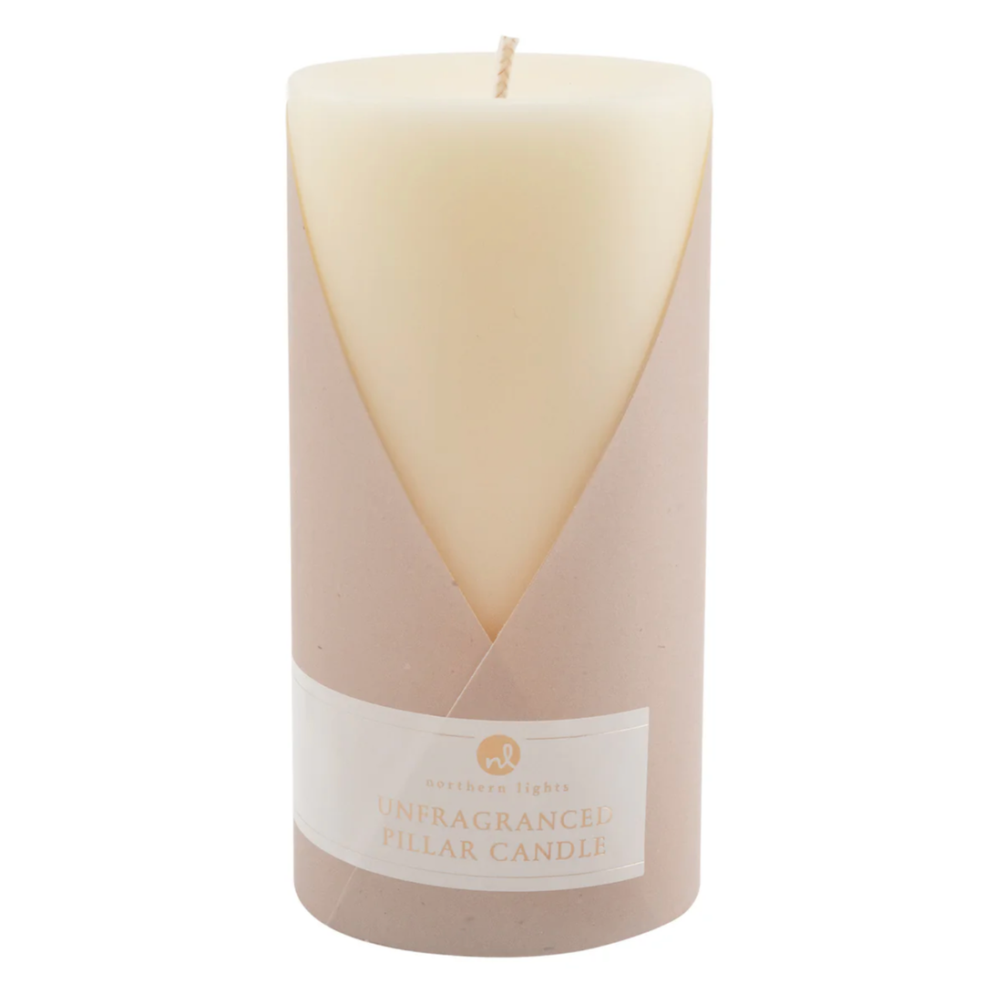 NORTHERN LIGHTS Ivory Unscented Pillar Candle