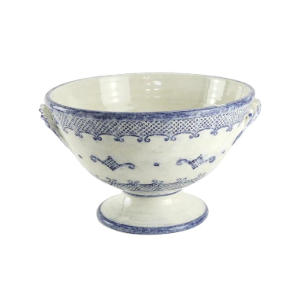 ARTE ITALICA BURANO FOOTED BOWL WITH HANDLES