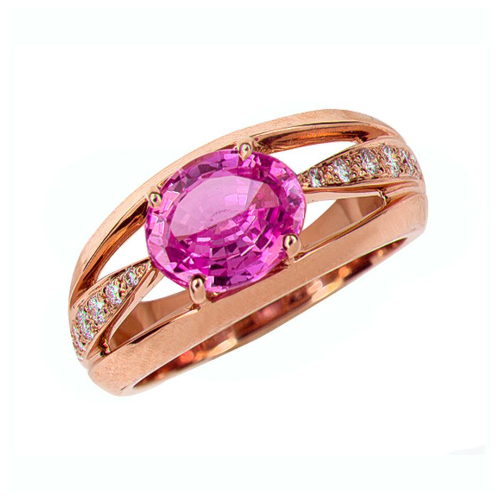 GUMUCHIAN 18K PINK GOLD WITH DIAMONDS AND SAPPHIRES