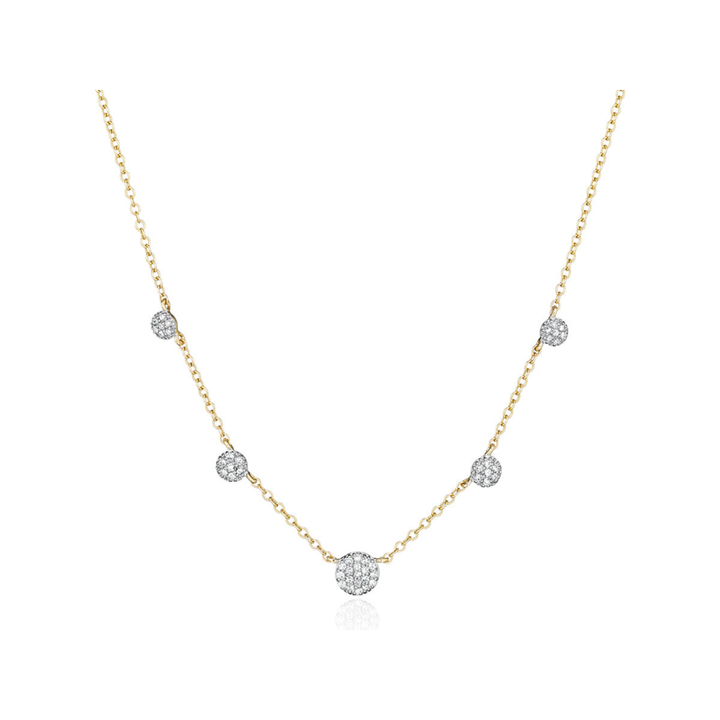 Phillips House 14K YELLOW GOLD DIAMOND STATION NECKLACE