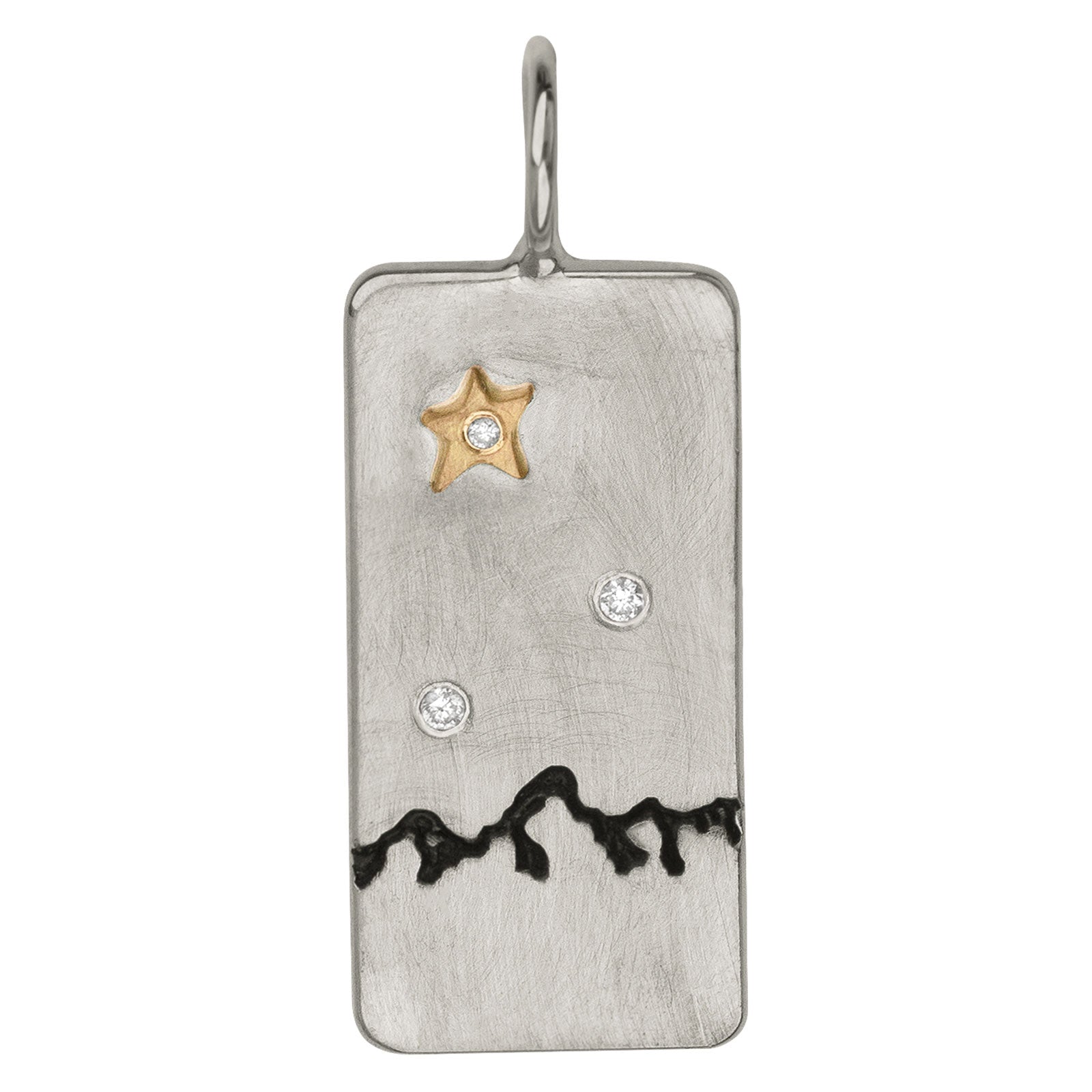 HEATHER B. MOORE TETONS WITH ABSTRACT STAR AND DIAMONDS ID TAG