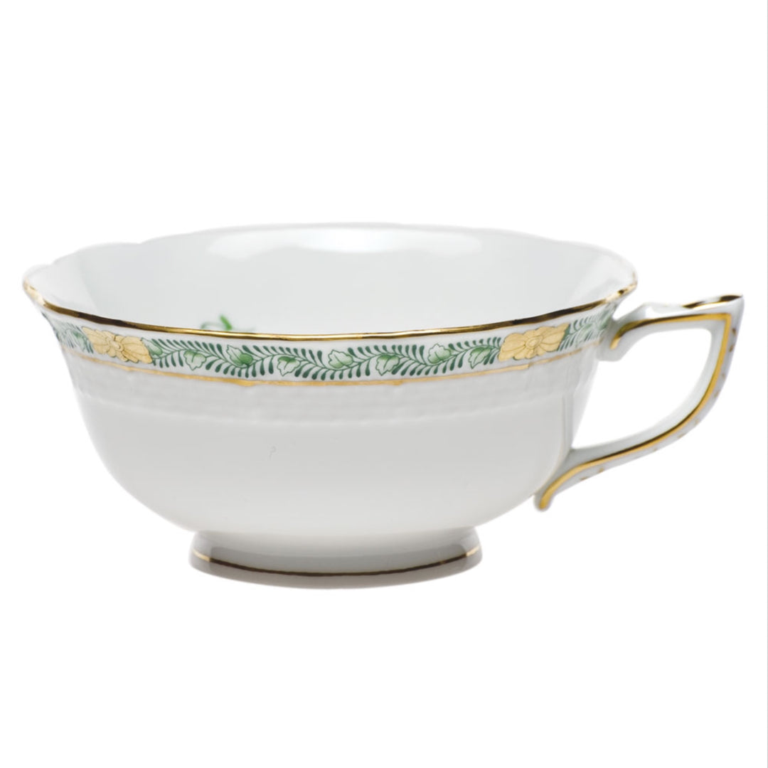 HEREND CHINESE GARLAND GREEN TEA CUP