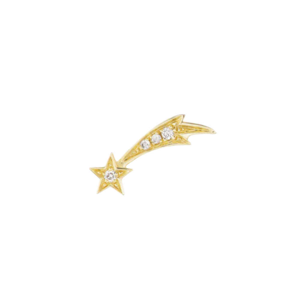 ANA-KATARINA DESIGNS 18K YELLOW GOLD SHOOTING STAR EARRING WITH DIAMONDS