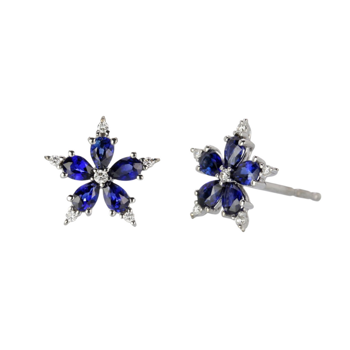 PAUL MORELLI WHITE GOLD MINI STELLANISE STUD EARRING WITH SAPPHIRES