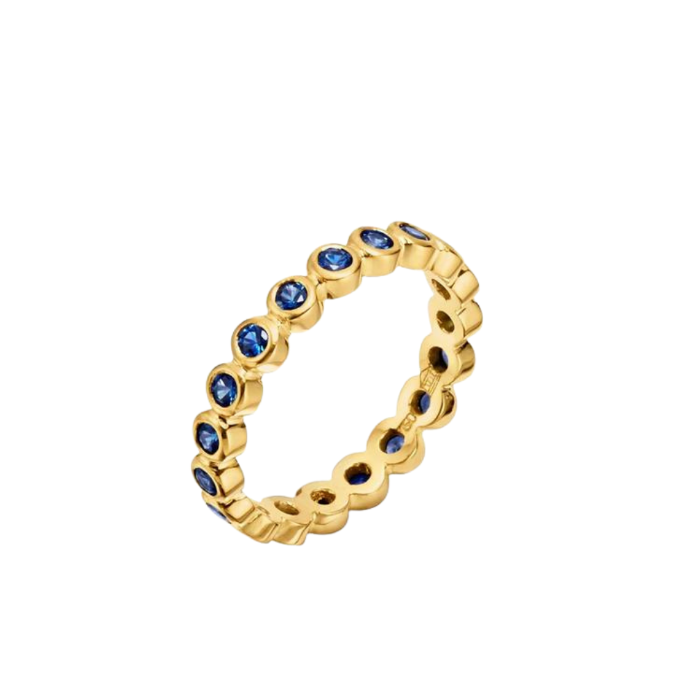 TEMPLE ST CLAIR 18K YELLOW GOLD BLUE SAPPHIRE RING