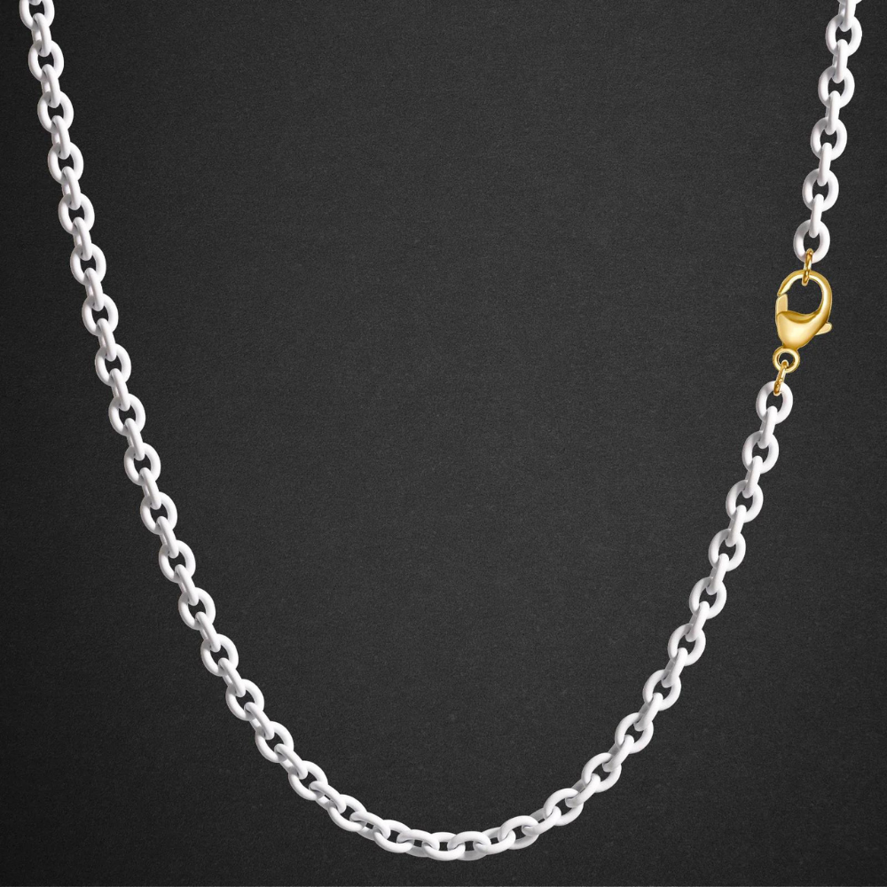 HEATHER B. MOORE HEATHER B. MOORE 3.8MM STAINLESS STEEL PEARL WHITE CHAIN 16" 16",20",24",18"