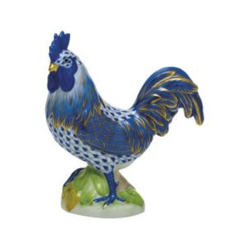 HEREND Proud Rooster SAPPHIRE