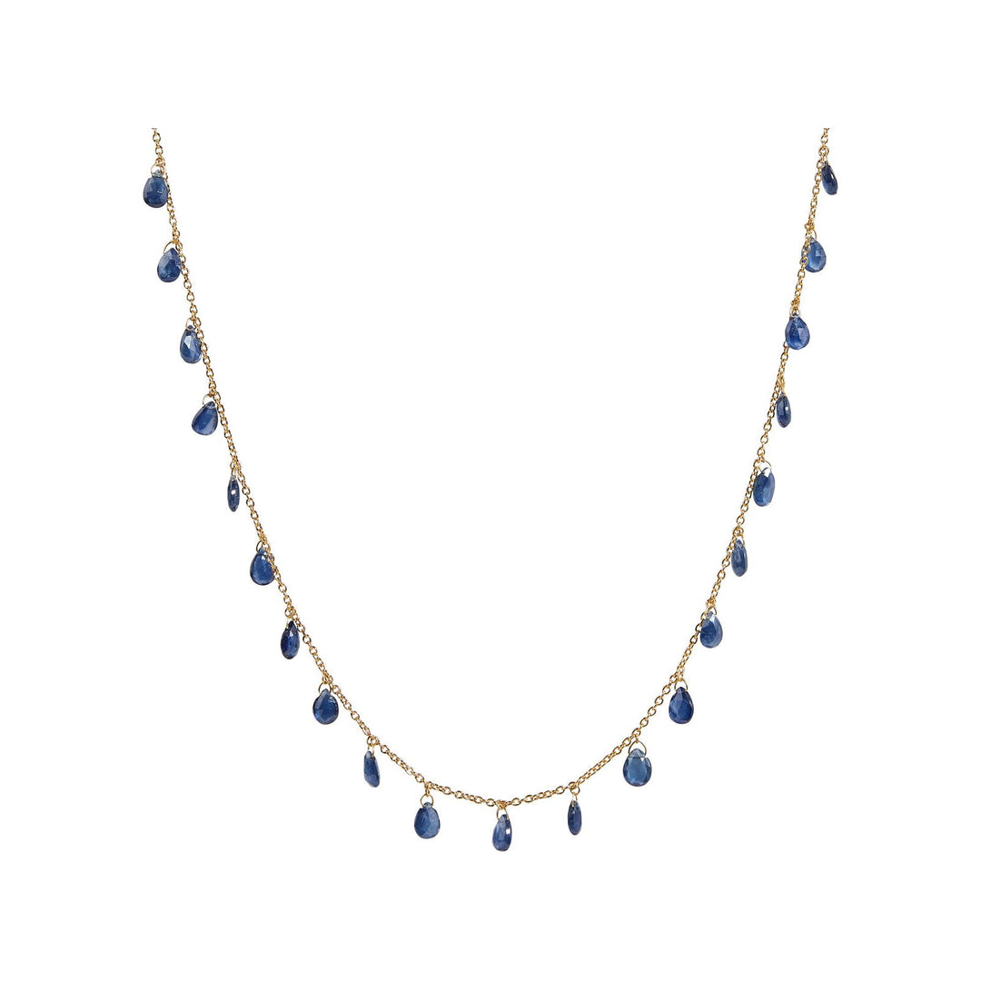 GURHAN 22K YELLOW GOLD STATION NECKLACE WITH SAPPHIRE