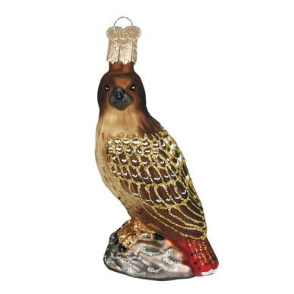 OLD WORLD CHRISTMAS RED TAILED HAWK ORNAMENT