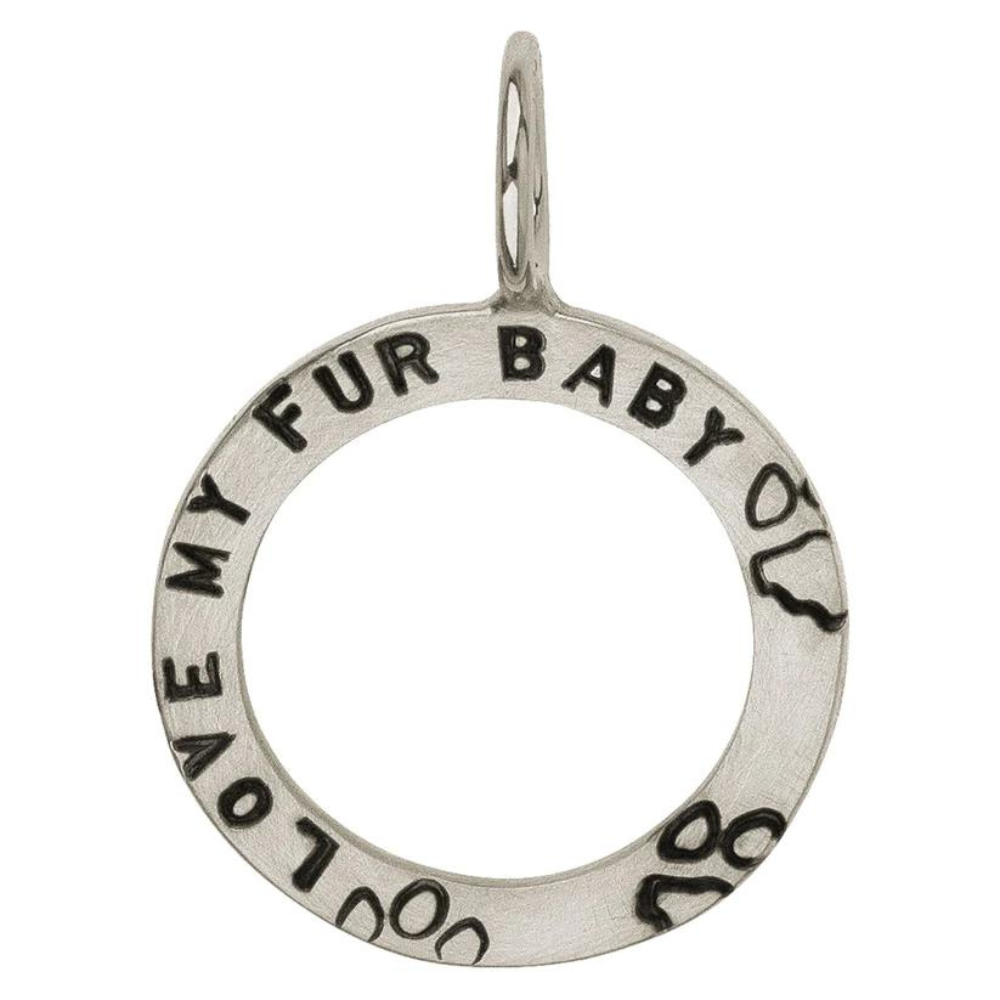 HEATHER B. MOORE Silver Love My Fur Baby Open Circle Charm