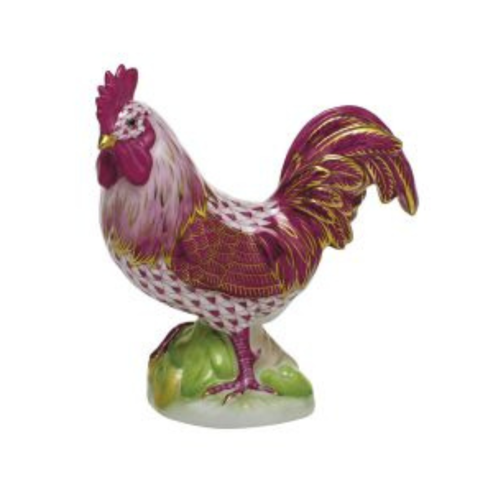 HEREND Proud Rooster RASPBERRY