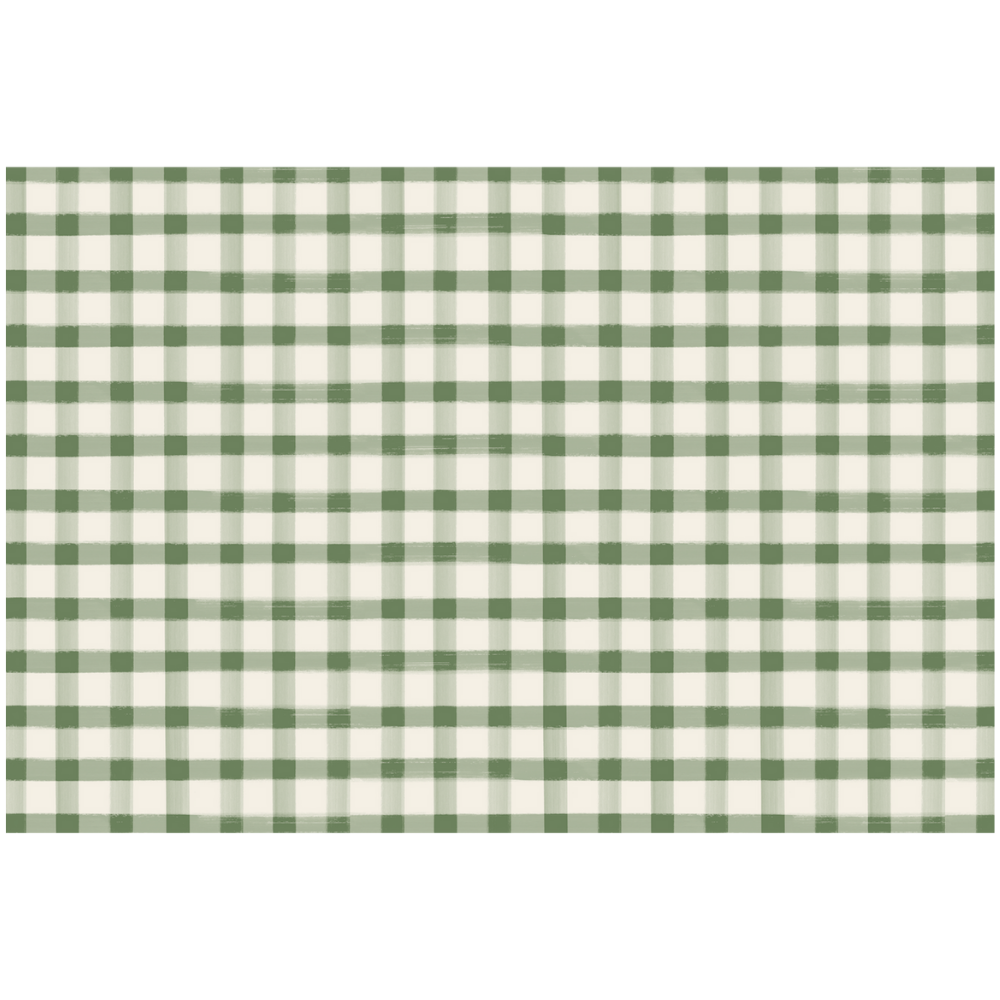 HESTER & COOK DK GREEN PAINTED CHECK PLACEMAT 24/PAD