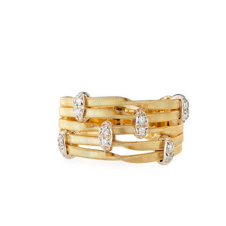 MARCO BICEGO 18K YELLOW AND WHITE GOLD RING WITH DIAMONDS