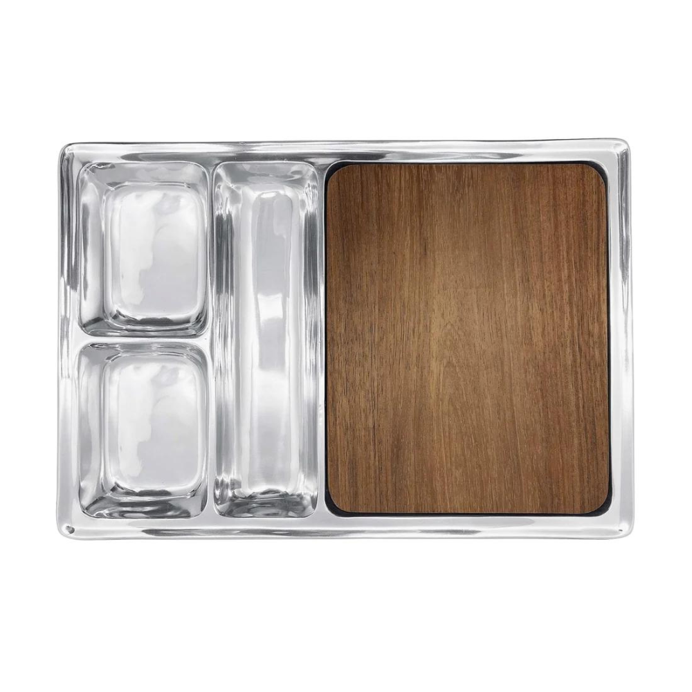 MARIPOSA SECTIONAL CHEESE BOARD WITH WOOD INSERT