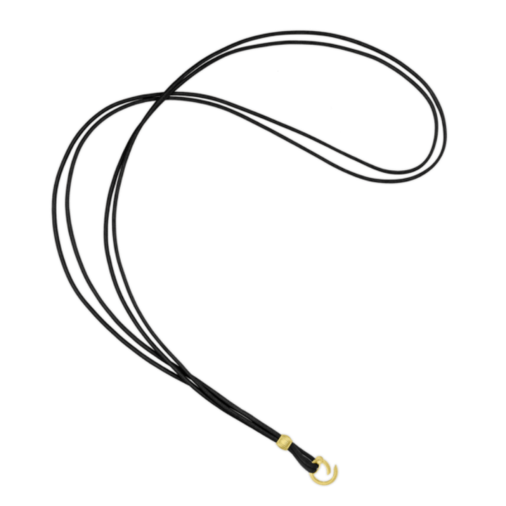 PAUL MORELLI 18K YELLOW GOLD FINDINGS BLACK LEATHER CORD