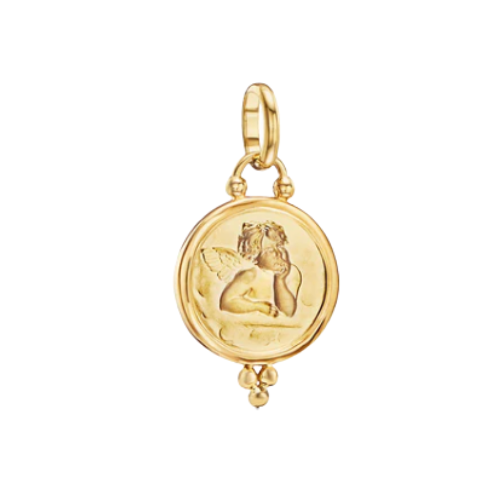 TEMPLE ST CLAIR 18K YELLOW GOLD ANGEL PENDANT