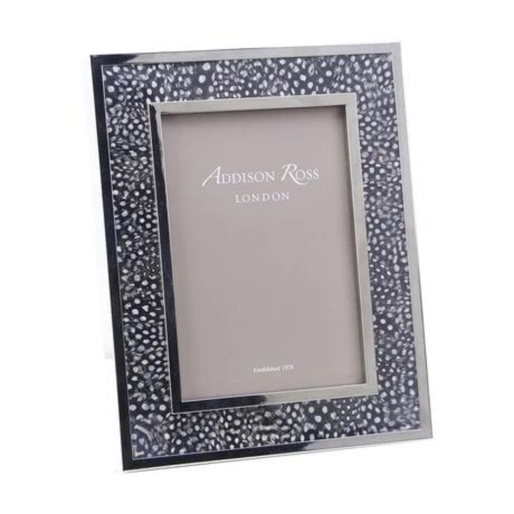 ADDISON ROSS GUINEA FEATHER SILVER FRAME