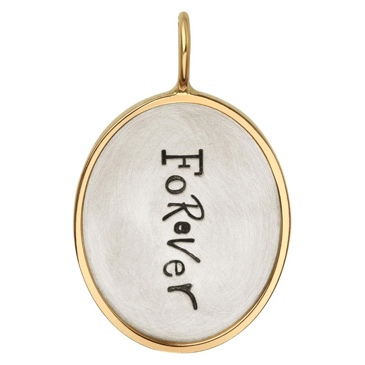 HEATHER B. MOORE SILVER AND GOLD YOU PLUE ME OVAL CHARM