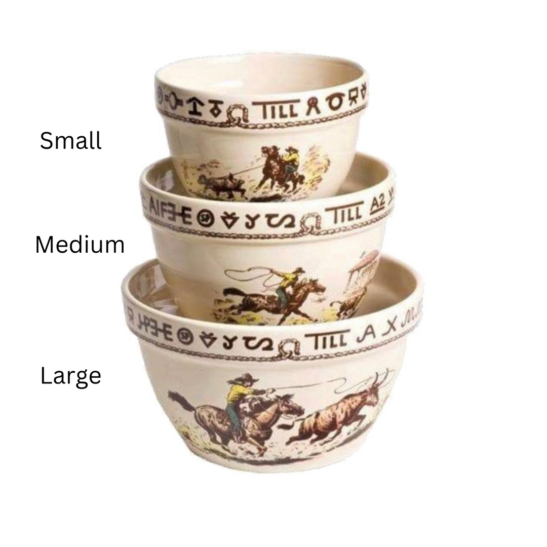 TRUE WEST RODEO MIXING BOWL LARGE SMALL,MEDIUM,LARGE