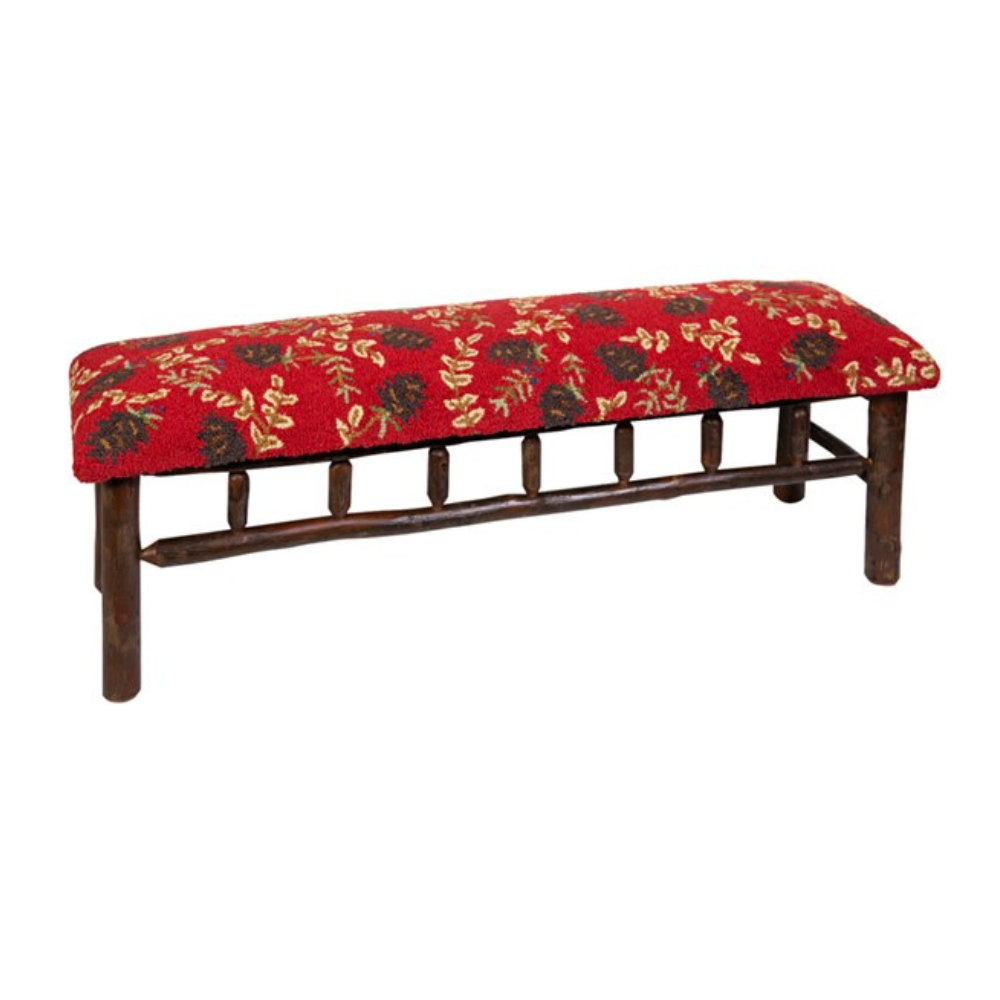 CHANDLER 4 CORNERS RUBY PINECONES HICKORY BENCH