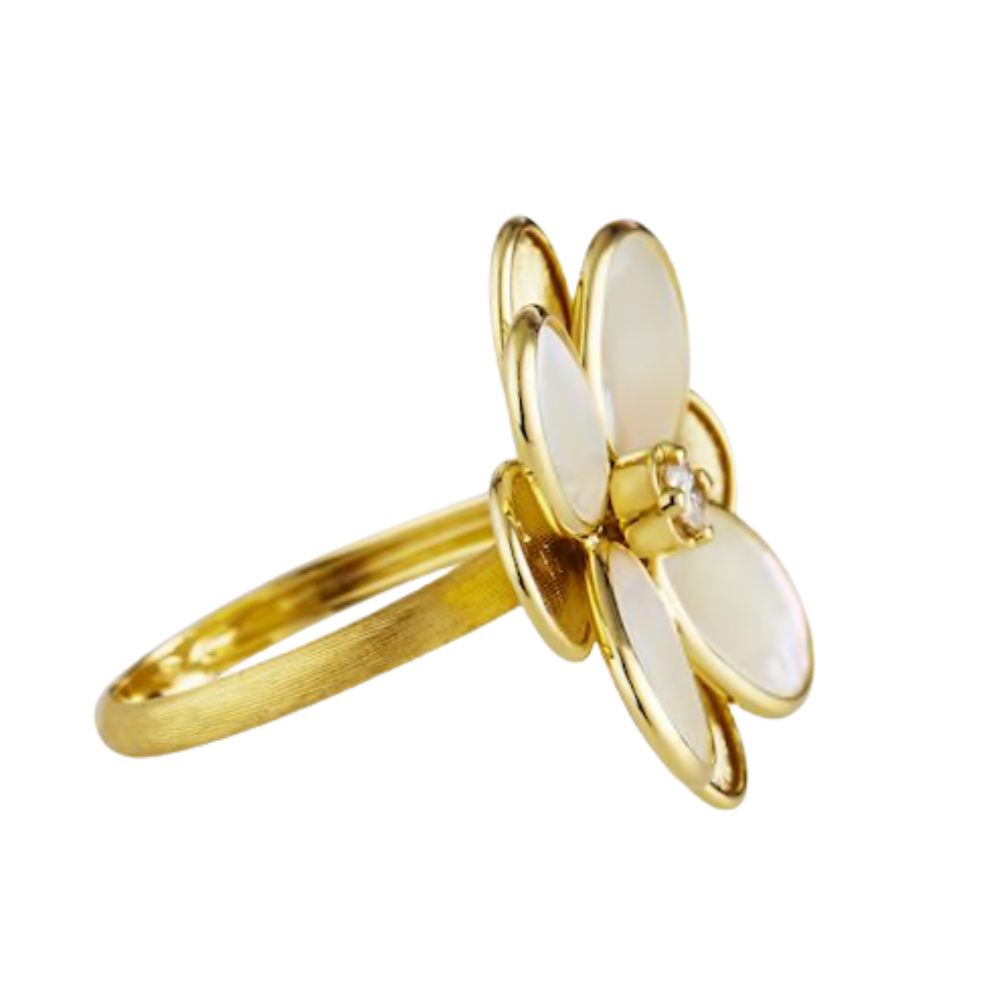 MARCO BICEGO 18K YELLOW GOLD MOTHER OF PEARL RING