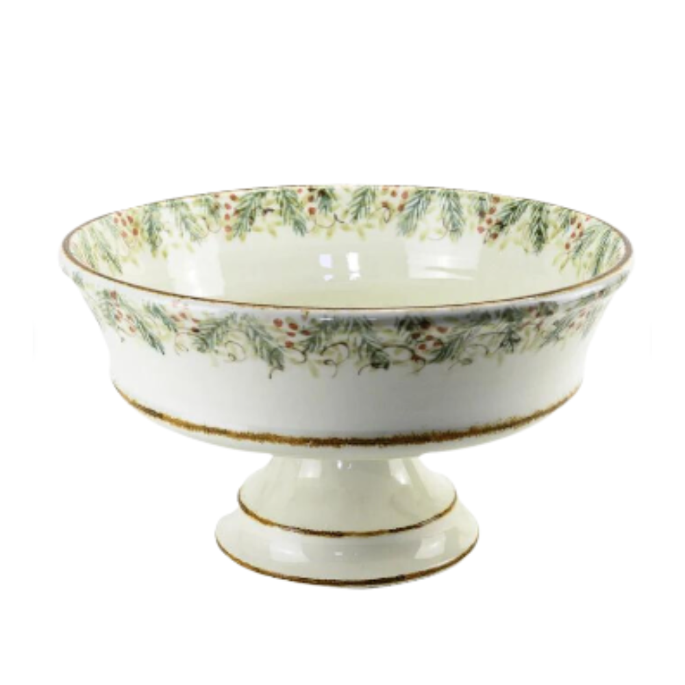 ARTE ITALICA NATALE FOOTED SERVING BOWL