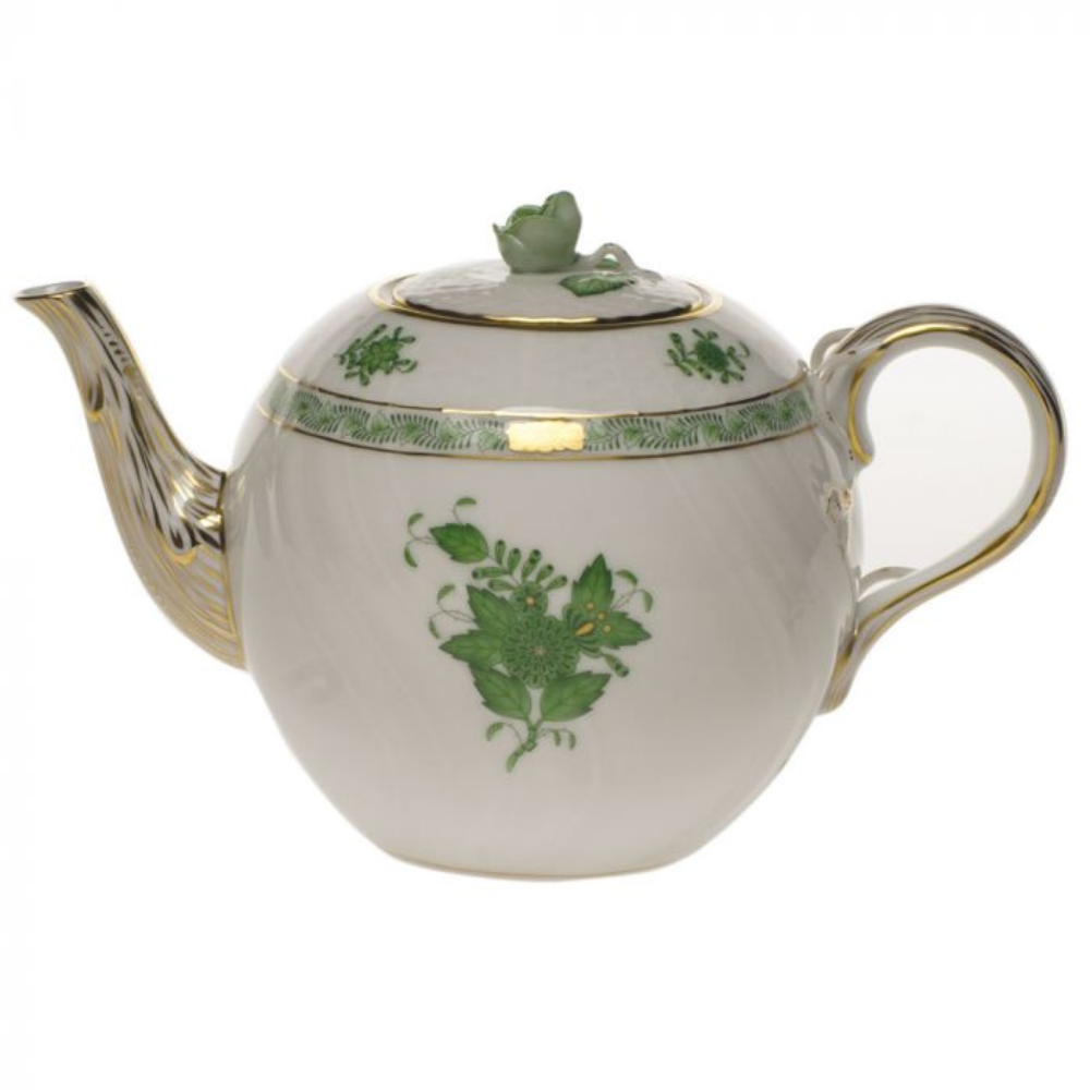 HEREND TEAPOT WITH ROSE 36 OZ
