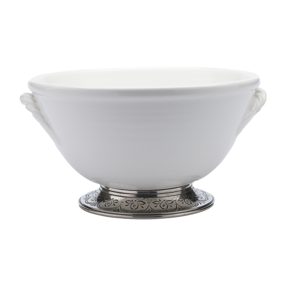 ARTE ITALICA TUSCAN FOOTED BOWL WITH HANDLES