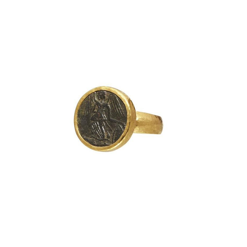 GURHAN 24K YELLOW GOLD ROMAN COIN RING
