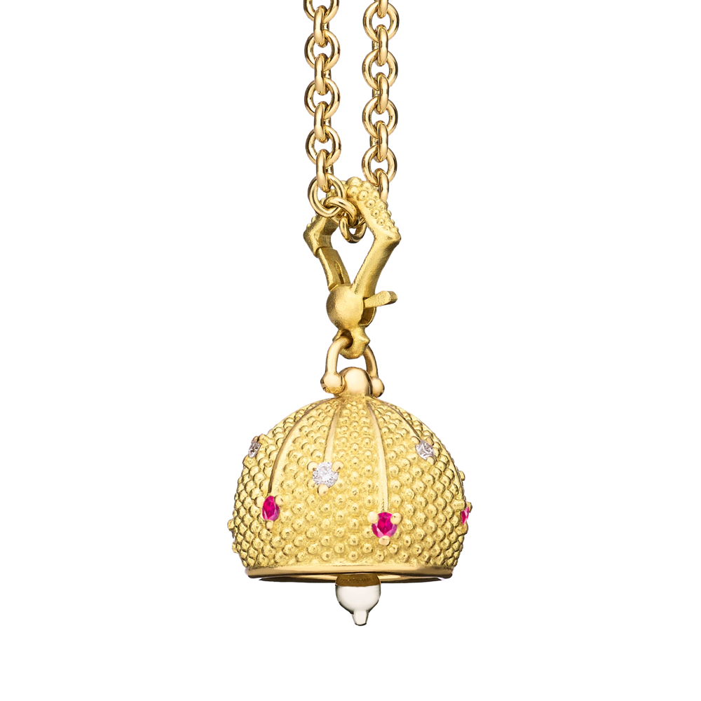 PAUL MORELLI 18K YG SEQUENCE BELL WITH RUBY &amp; DIAMOND #4