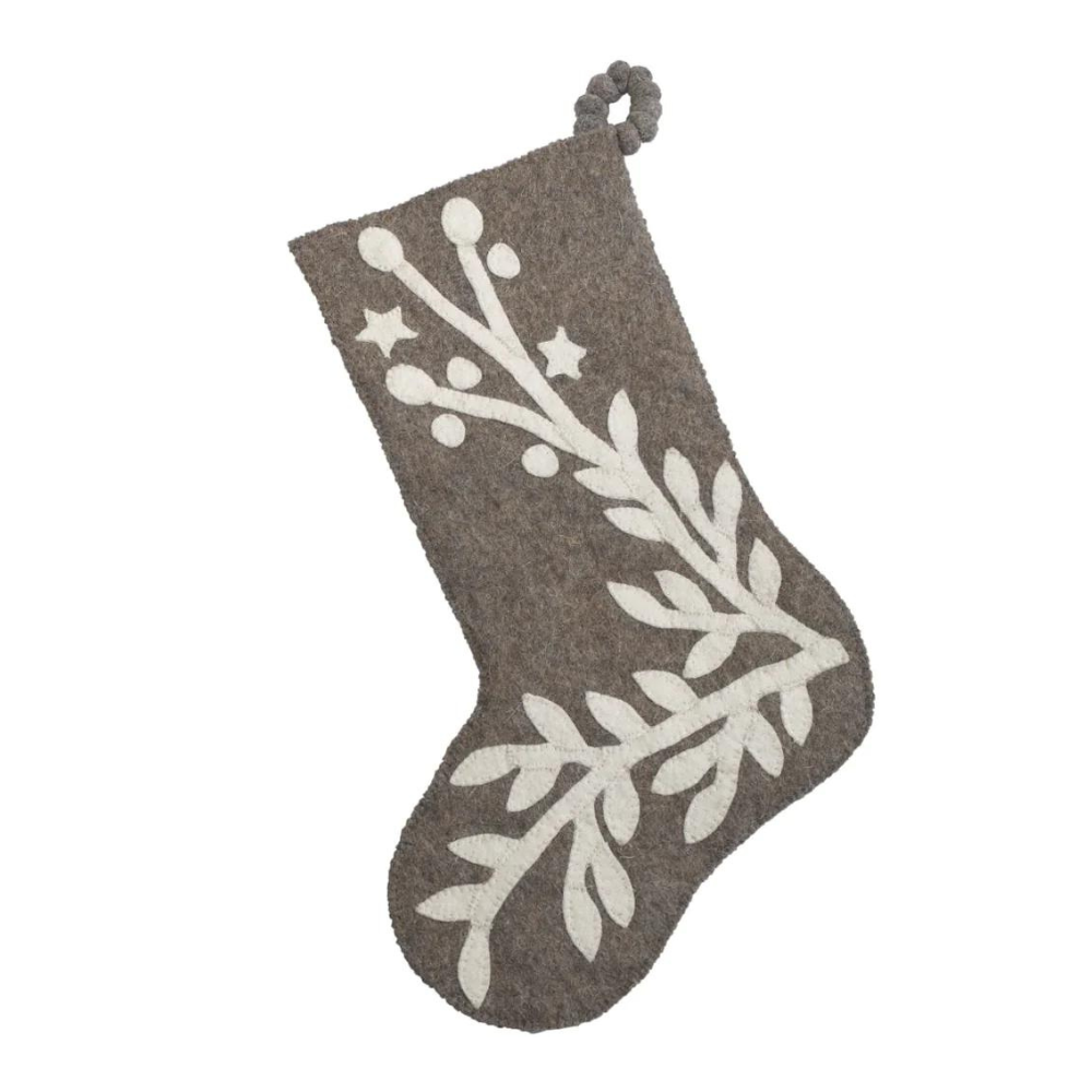 ARCADIA HOME STARS &amp; BRANCHES ON GRAY STOCKING