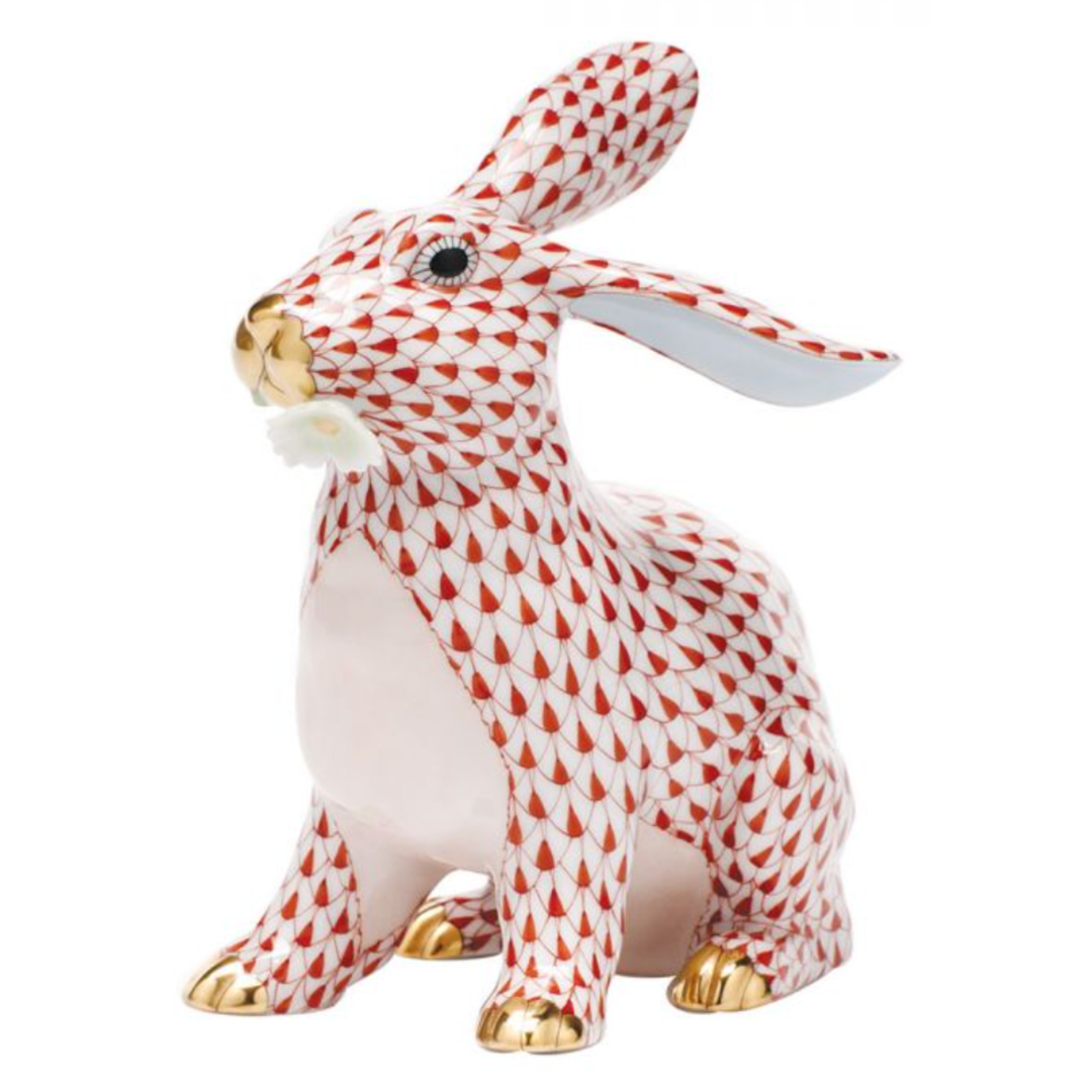 HEREND HEREND BUNNY WITH DAISY RUST