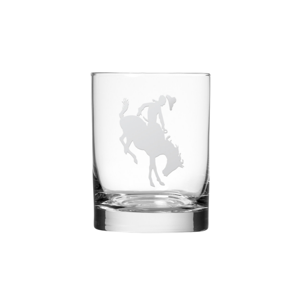 ROLF BUCKING BRONCO DOUBLE OLD FASHION GLASS