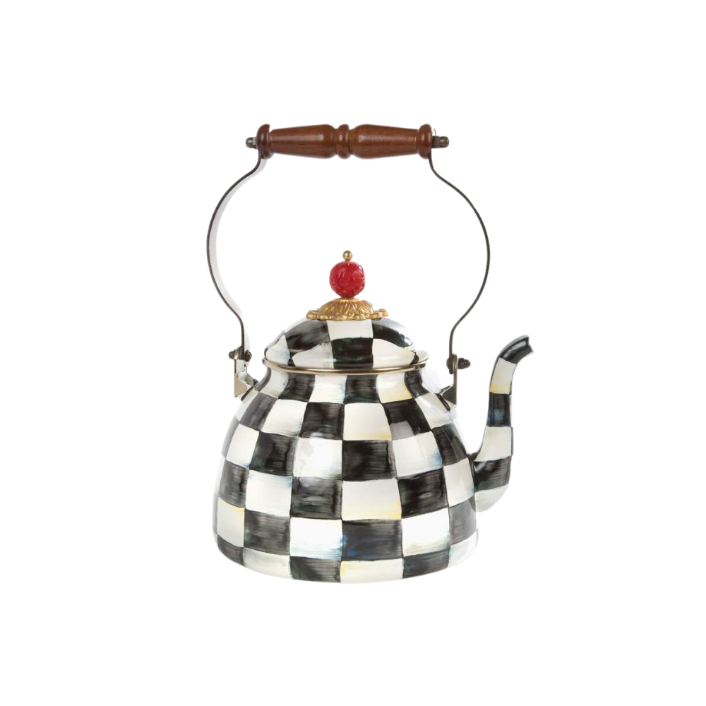 MACKENZIE CHILDS Courtly Check Tea Kettle