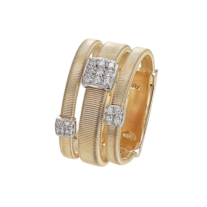 MARCO BICEGO 18K YELLOW GOLD 18K WHITE GOLD RING WITH DIAMONDS