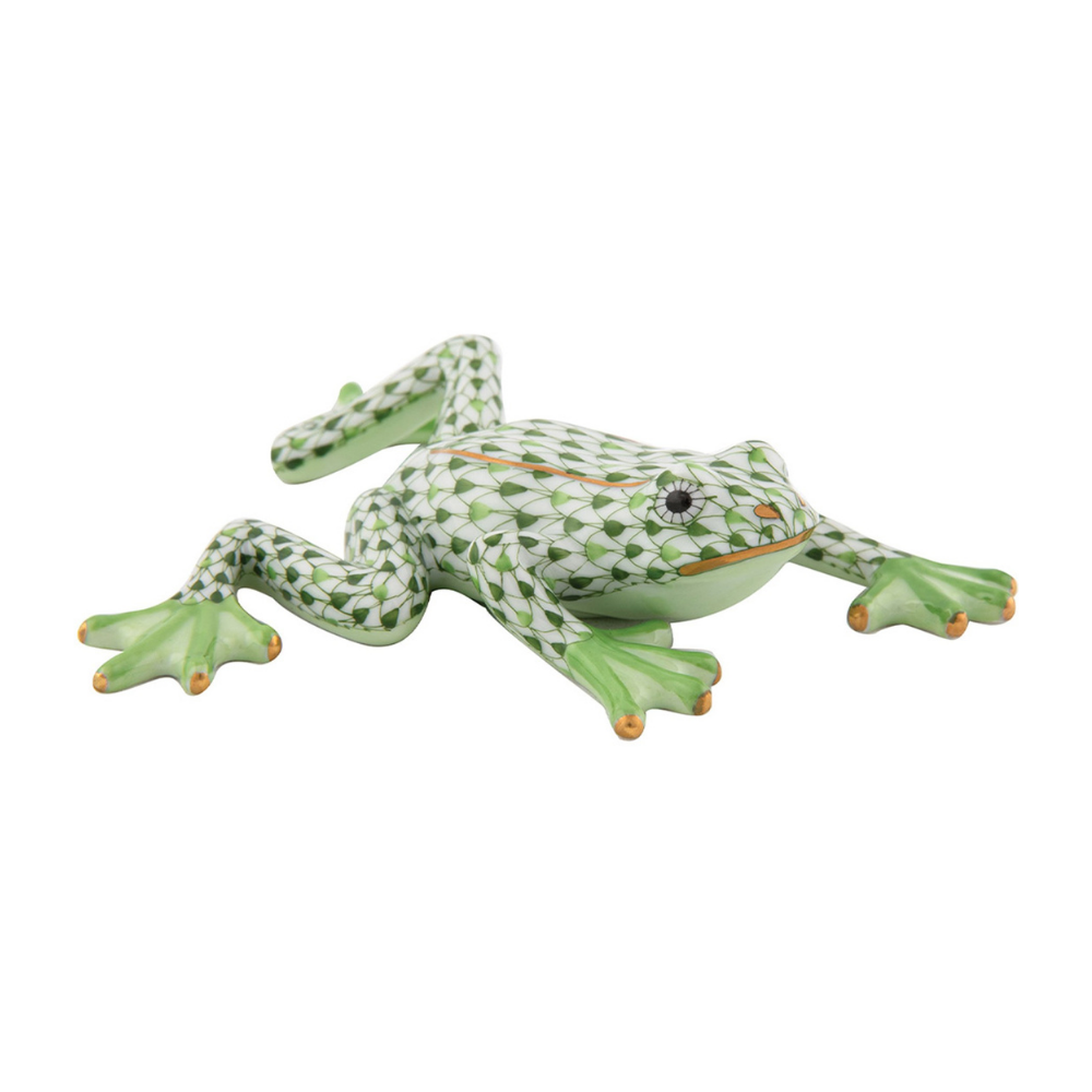 HEREND 24K GOLD PAINTED ACCENT REACHING FROG