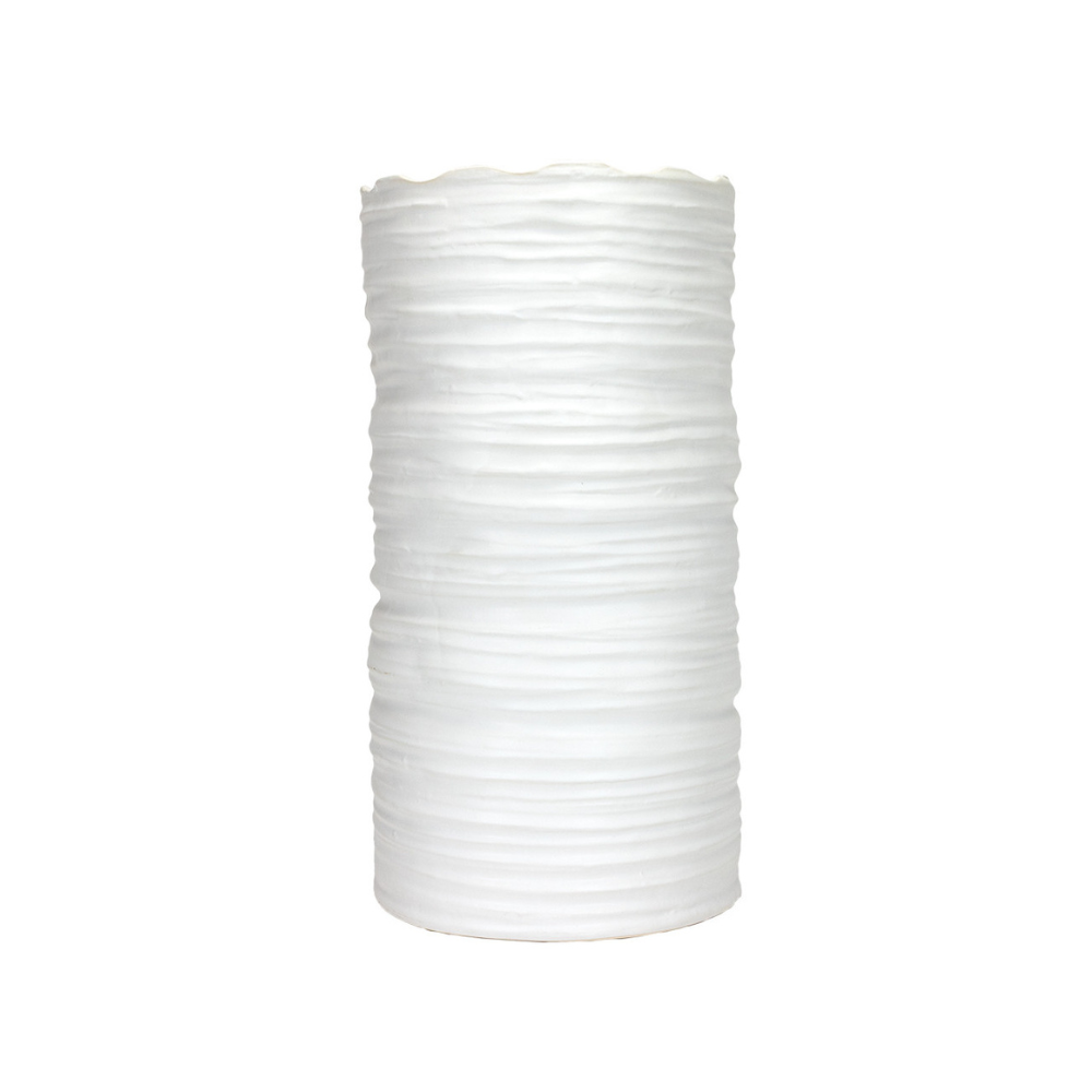 THE IMPORT COLLECTION LACE WHITE VASE