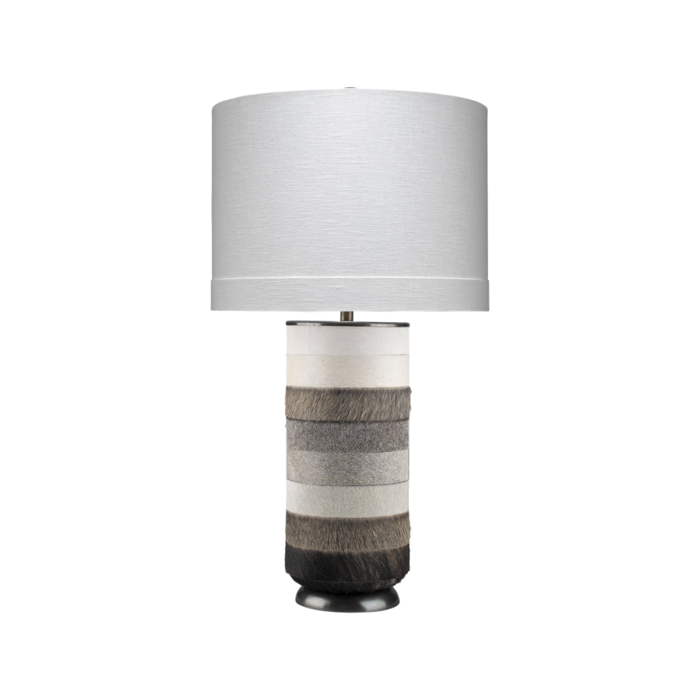 JAMIE YOUNG WINSLOW WHITE GREY HIDE TABLE LAMP