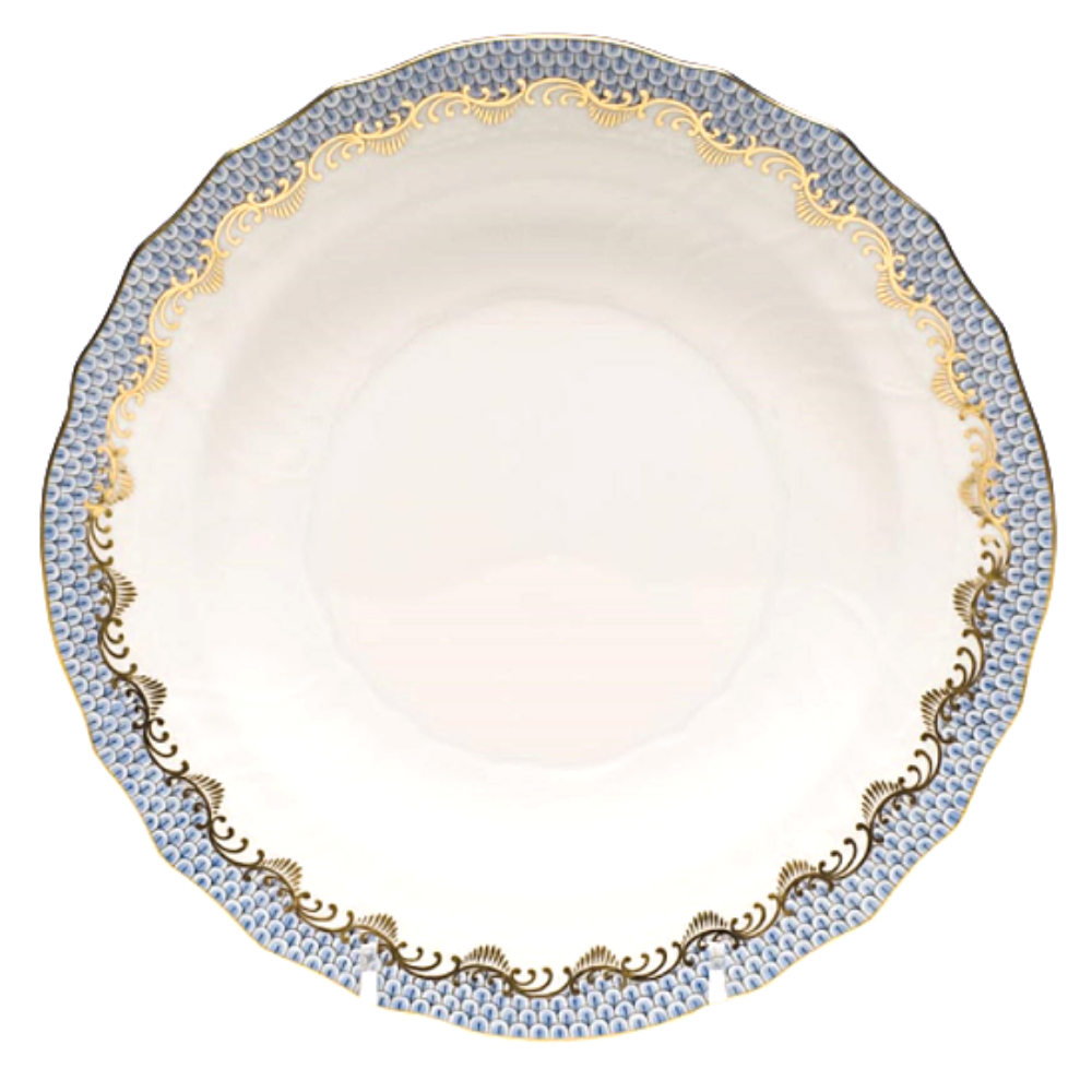HEREND FISH SCALE LIGHT BLUE SALAD PLATE