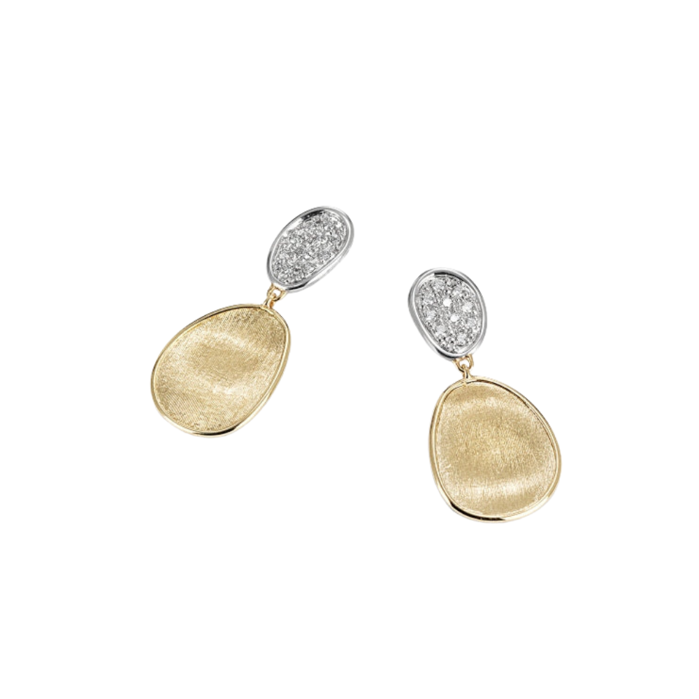 MARCO BICEGO 18K YELLOW AND WHITE GOLD DROP DIAMOND EARRINGS