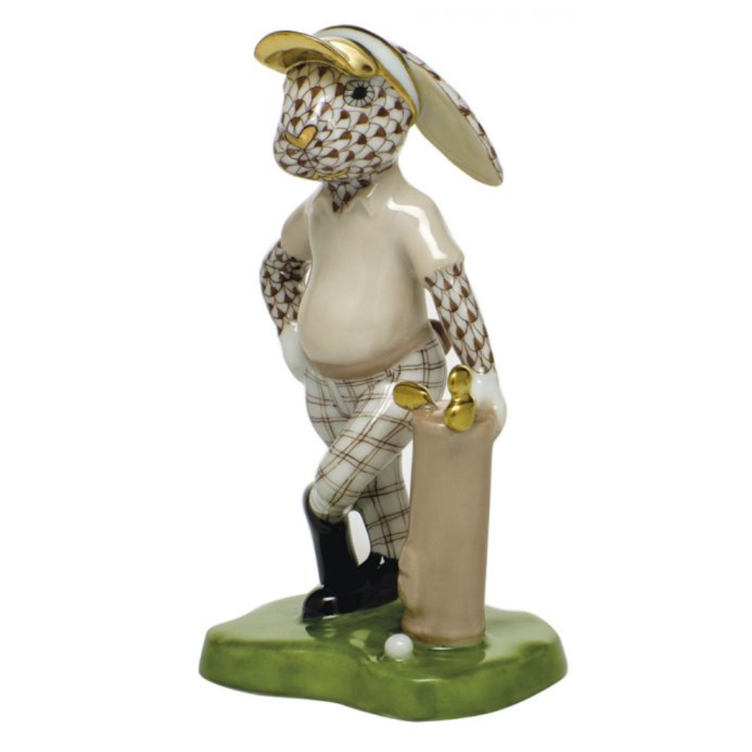 HEREND Golf Bunny CHOCOLATE