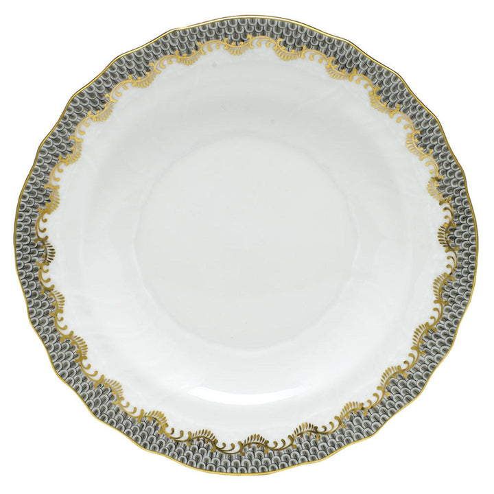 HEREND FISH SCALE GRAY DINNER PLATE